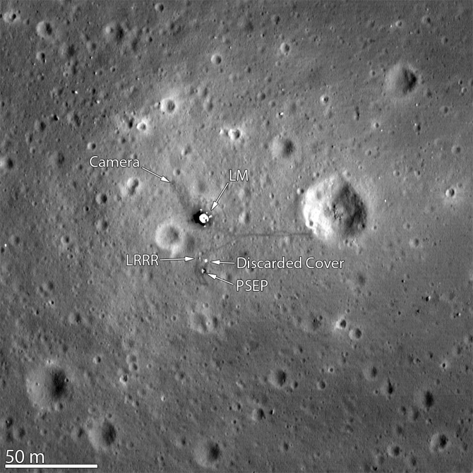 orbital photo of Apollo 11 landing site